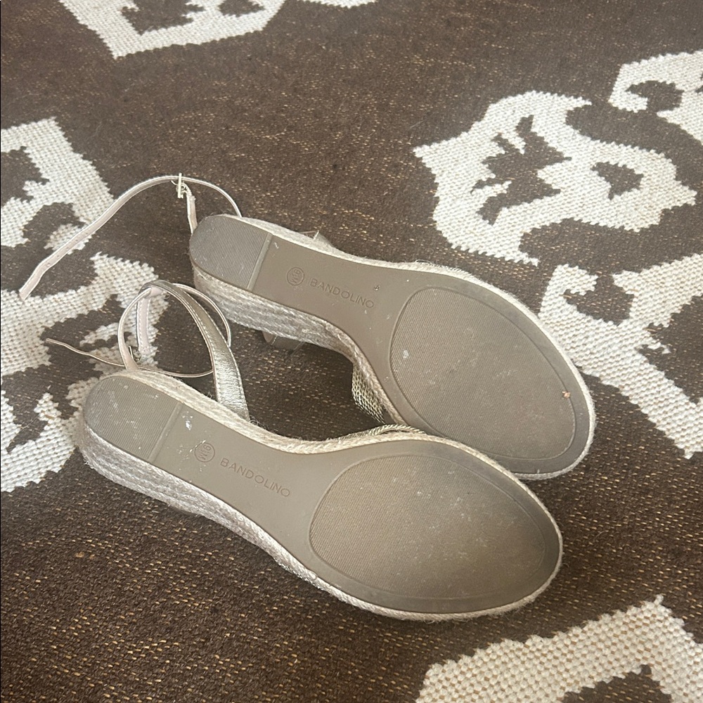 Bandolino Gold Wedge Sandals - Picture 3 of 4